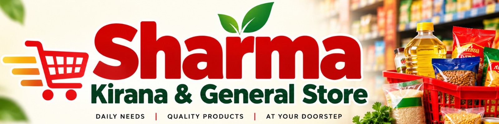 Fresh produce and daily staples at Sharma Kirana & General Store